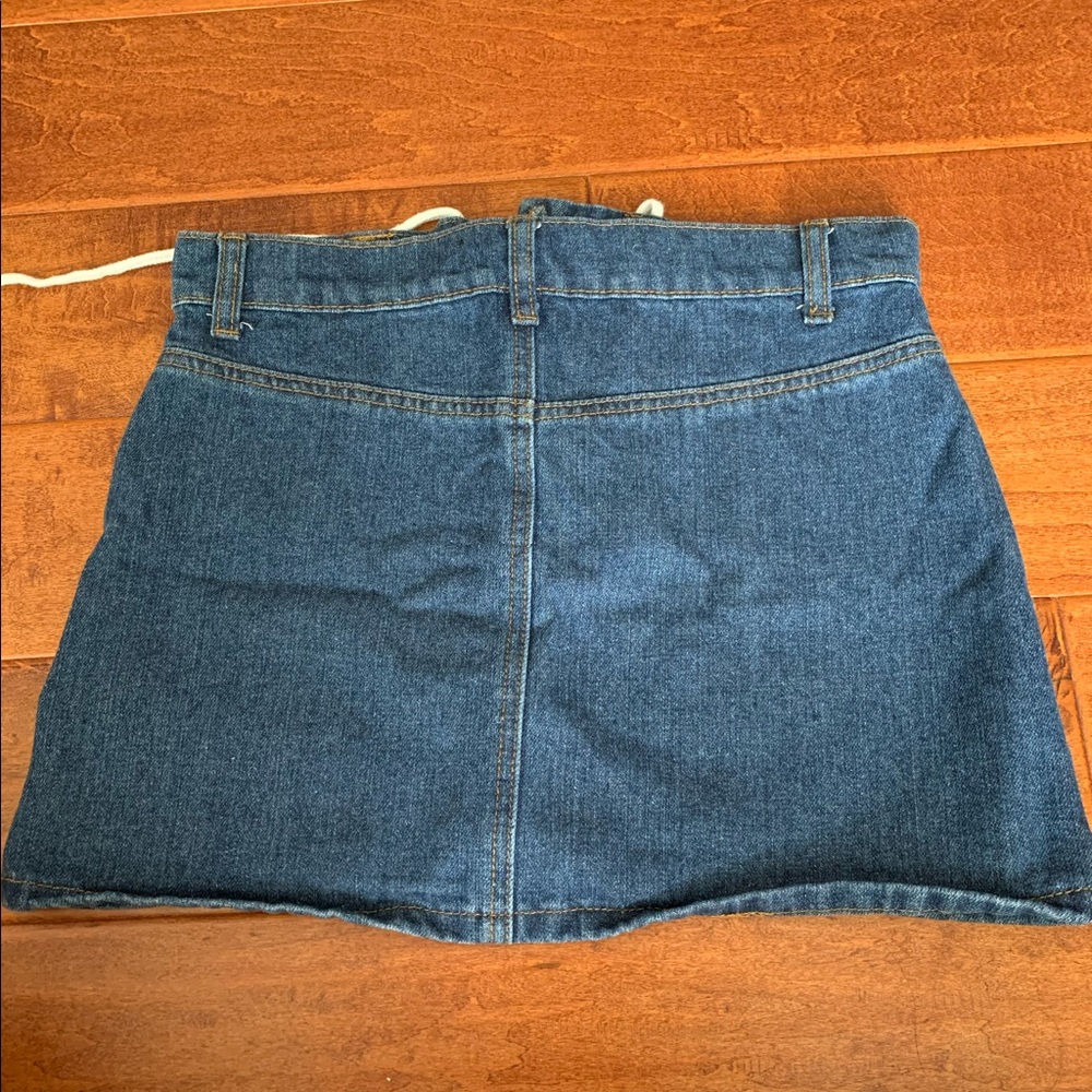 Forever 21 Blue Tie Up Denim Skirt - Picture 2 of 3